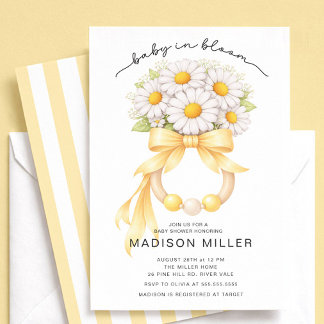 Convites Baby in Bloom Daisy Baby Shower Invitation