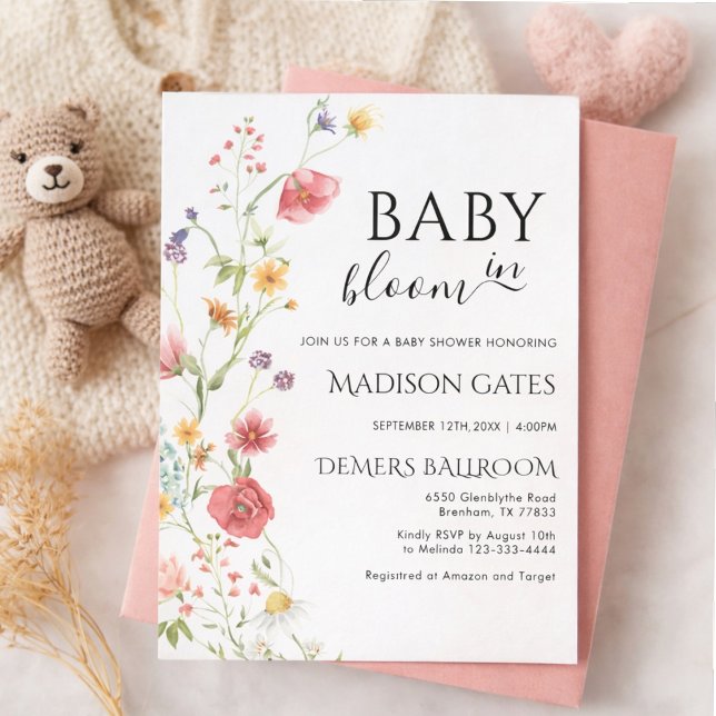 Convites Baby in Bloom: Editable baby shower (Criador carregado)