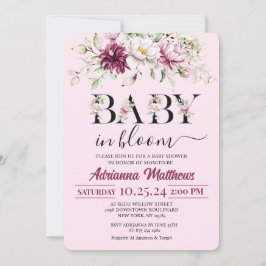 Convites Baby In Bloom Floral Baby Shower Invitation