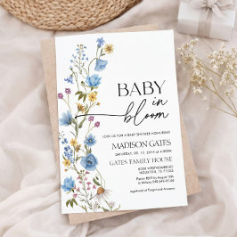 Convites Baby in Bloom Floral Baby Shower Invitation