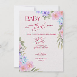 Convites Baby in Bloom Floral Watercolor Baby Shower Invita