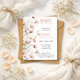 Convites baby in bloom girl baby shower invitation