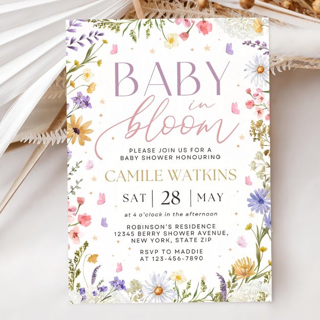 Convites Baby in Bloom Invitation, Baby Shower Invitation,  (Criador carregado)