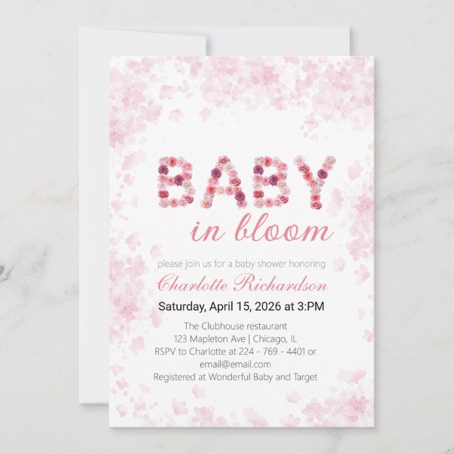 Convites Baby in Bloom Invitation | Spring baby shower (Frente)