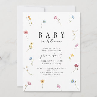 Convites Baby in bloom Wildflower baby shower