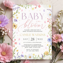 Convites Baby In Bloom Wildflower Baby Shower Invitation