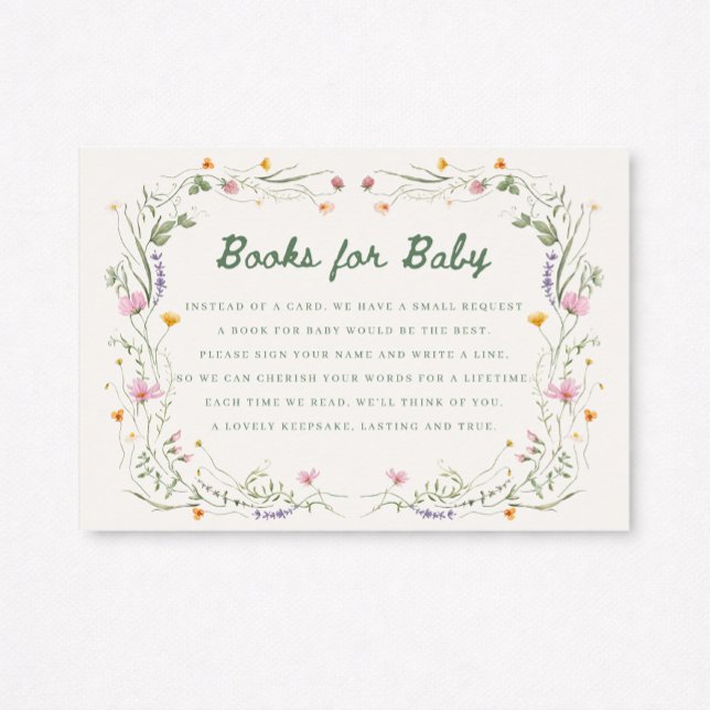 Convites Baby in Bloom Wildflower Books for Baby Card (Criador carregado)