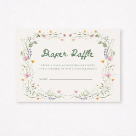 Convites Baby in Bloom Wildflower Diaper Raffle Card