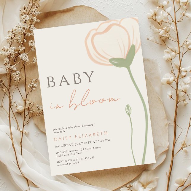 Convites Baby in Bloom Wildflower Spring Baby Shower (Criador carregado)