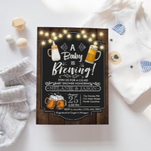 Convites Baby Is Brewing Baby Shower Invitation Beer