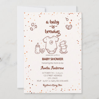 Convites Baby Is Brewing Coffee Bean Baby Shower