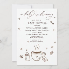 Convites Baby is Brewing Coffee Gender Neutral Baby Shower