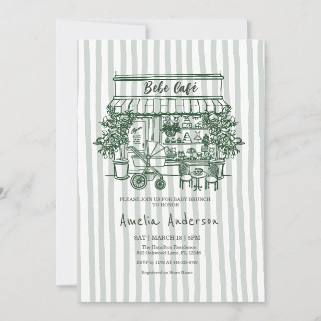 Convites  baby is brewing Home cafe themed BABY Shower (Frente)