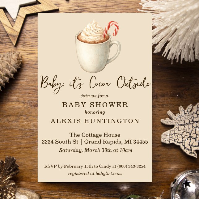 Convites Baby, it's Cocoa Outside Baby Shower Invitation (Criador carregado)