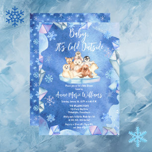 Convites Baby It's Cold Outside Arctic Animals Baby Shower