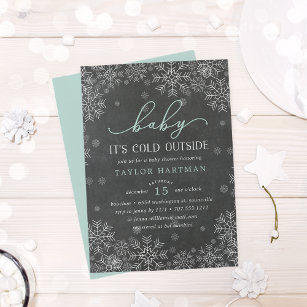 Convites Baby It's Cold Outside Chalkboard Shower Invite