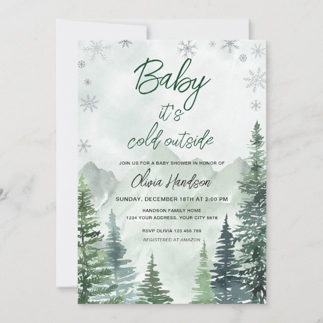 Convites Baby its cold outside Gender neutral baby shower (Frente)