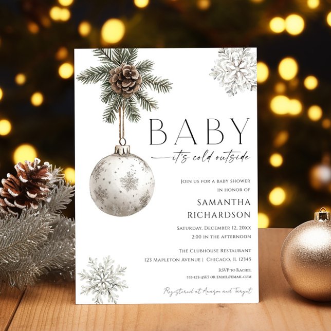 Convites Baby it's cold outside rustic boho baby shower (Criador carregado)