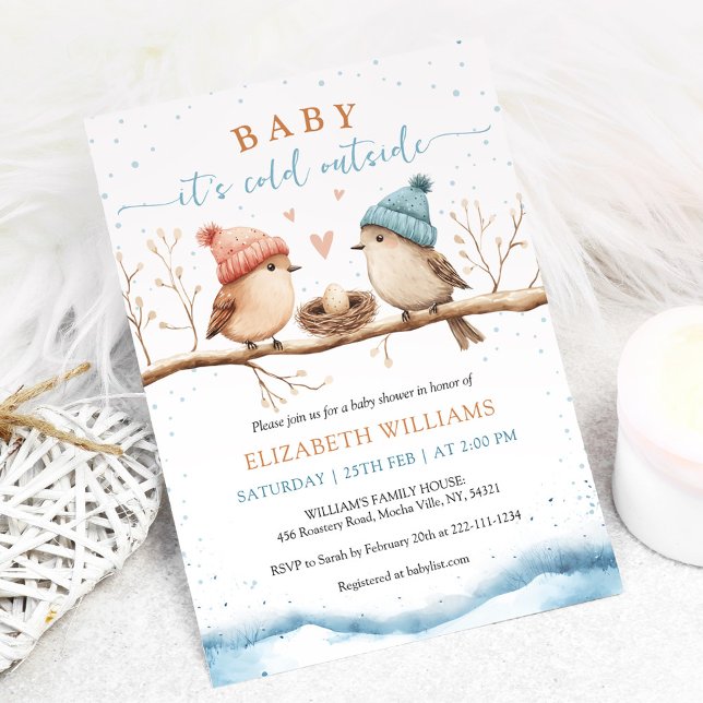 Convites Baby it's cold outside, Winter Baby Shower Invitat (Criador carregado)