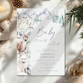 Convites Baby It's Cold Outside Winter Woodland Baby Shower