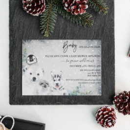 Convites Baby It's Fold Outside Artic Animal Chá Winter