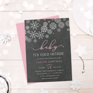 Convites Baby It's Fold Outside Chalkboard Chá Invite