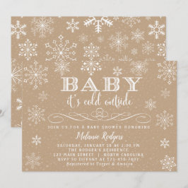 Convites Baby It's Fold Outside Snow Chá de fraldas Invite