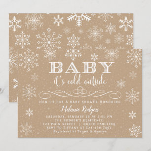 Convites Baby It's Fold Outside Snow Chá de fraldas Invite
