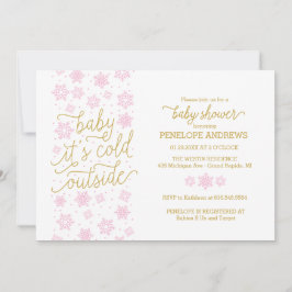 Convites Baby It's Fold Outside Winter Chá de fraldas Invit