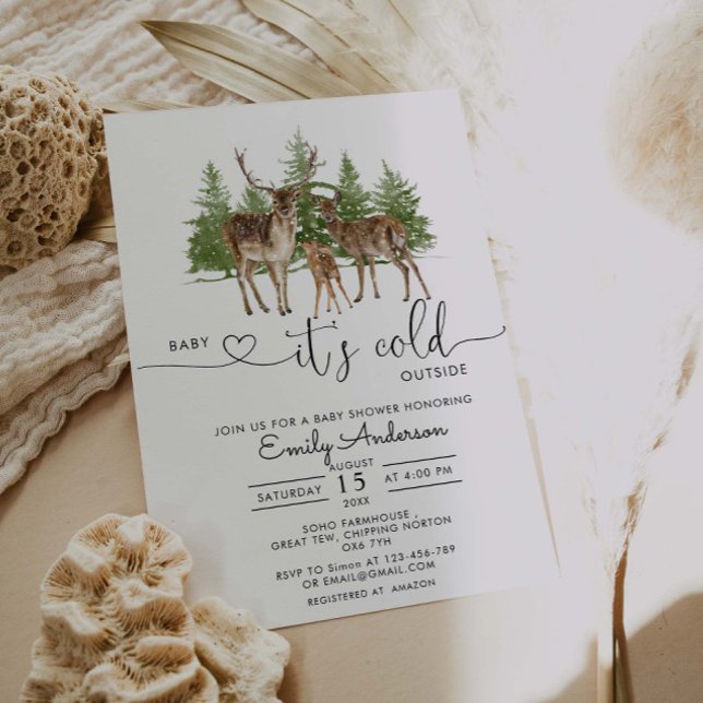 Convites Baby It's Fold Outside Winter Chá de fraldas Invit (Criador carregado)