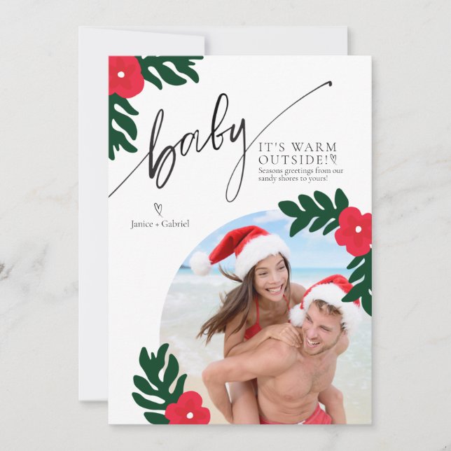 Convites Baby It's Warm Outside Christmas Photo Card (Frente)
