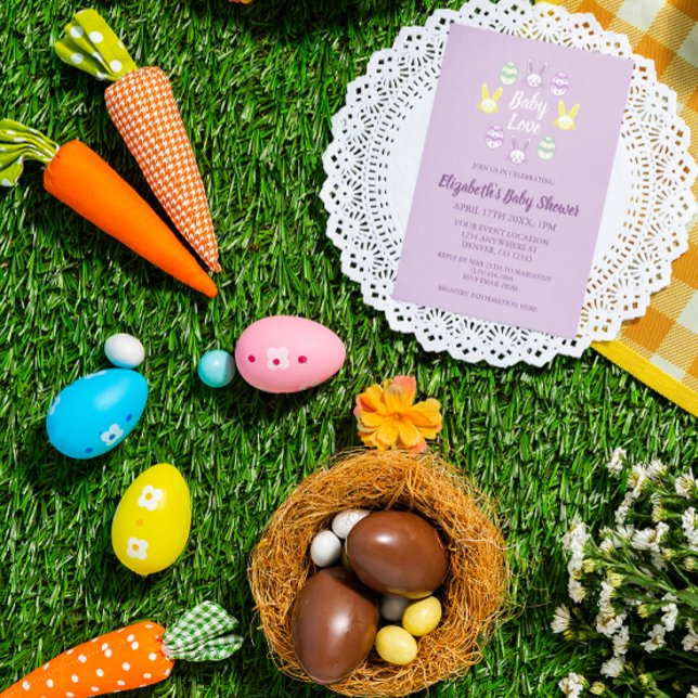 Convites Baby Love Easter Baby Shower (Criador carregado)