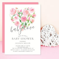 Baby Love Floral Heart Girl Chá de fraldas
