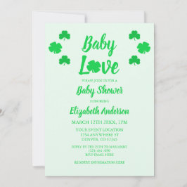 Convites Baby Love Shamrock Chá de fraldas