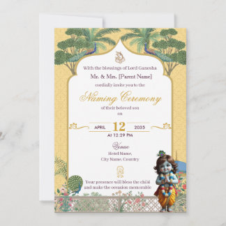 Convites Baby Naming Ceremony Invitation Krishna Namkaran