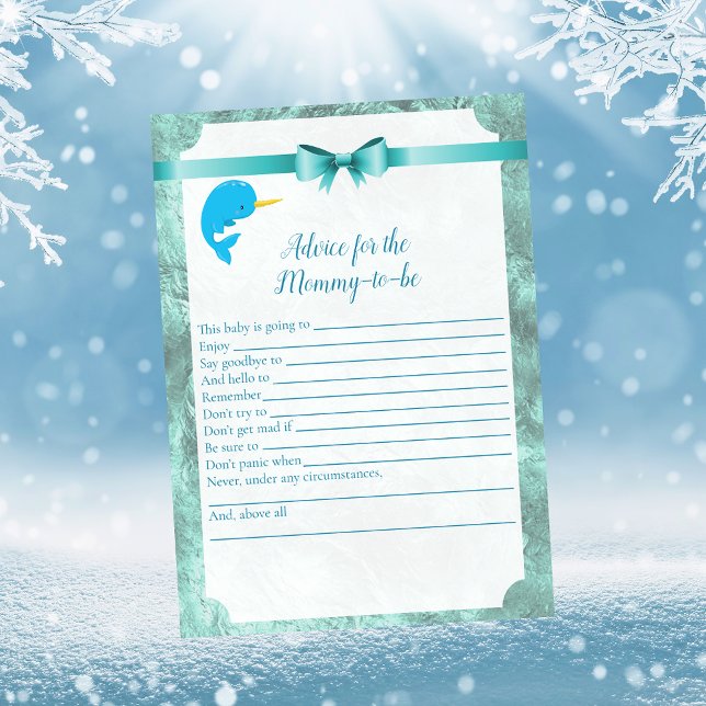 Convites Baby Narwhal Advice Para Jogo De Chá de fraldas De (Criador carregado)