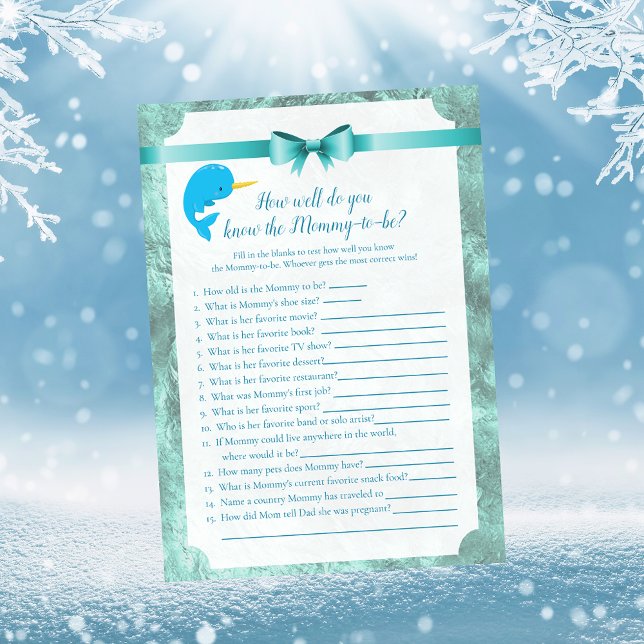 Convites Baby Narwhal Que Conhece O Melhor Jogo De Chá de f (Criador carregado)