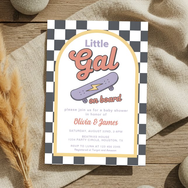 Convites Baby on Board Skateboard Baby Shower party (Criador carregado)