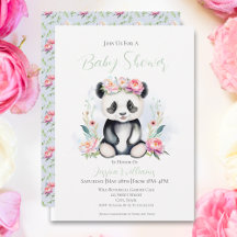 Baby Panda Peonies Jungle Chá de fraldas