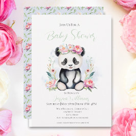 Convites Baby Panda Peonies Jungle Chá de fraldas
