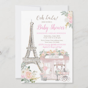 Convites Baby Paris Chá de fraldas