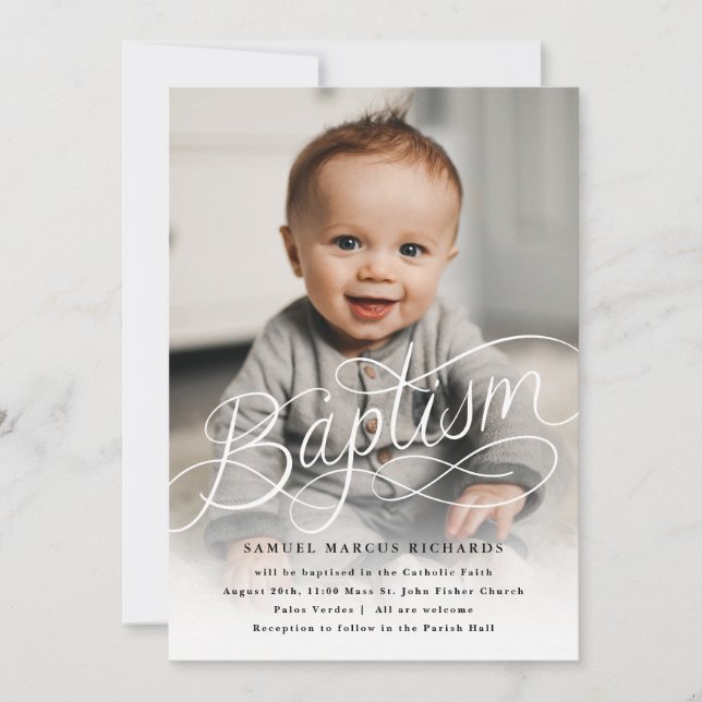 Convites Baby Photo Baptism (Frente)