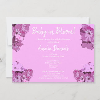 Convites Baby Pink Floral Baby Shower Invitation