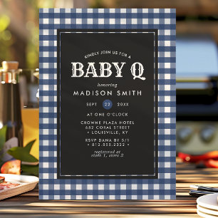 Convites Baby Q Barbeque Rustic Country Chá de fraldas