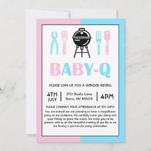 Convites Baby Q Gender Reveunch