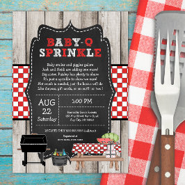 Convites Baby Q Sprinkle, chá de fraldas de CHURRASCO de ma