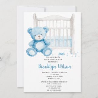 Convites Baby Shower Boy Elephant Invitation