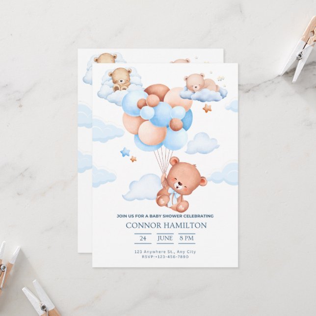 Convites Baby Shower Dreamy Clouds Aesthetic (Frente/Verso In Situ)