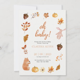 Convites Baby Shower Fall Aesthetic Invitation