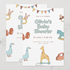 Convites Baby Shower Floral Elegant Invitation Design